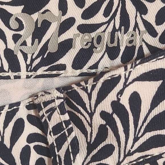J.Crew Toothpick Skinny Jeans Fern Print Blue White Mid-Rise Womens Size 27 / 4 - Picture 6 of 16
